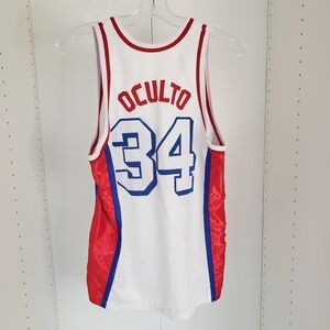 Surrey GUTS 34 Oculto red white & blue striped sports jersey tank
